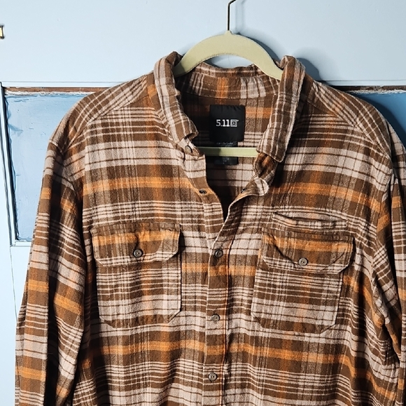5.11 Tactical Other - 5.11 Men’s Brown Plaid Flannel Shirt XL